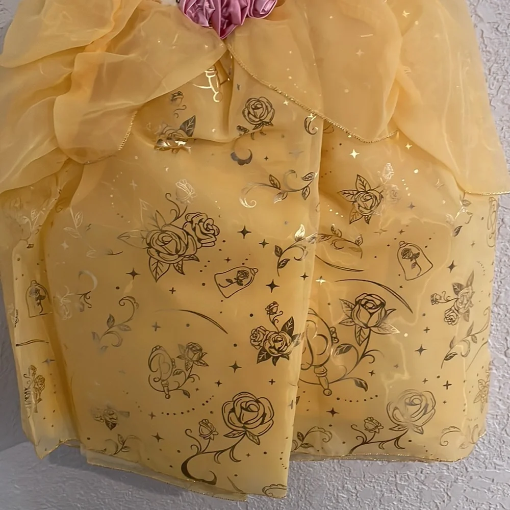Disney Yellow Princess Belle Dress Costume with Pink Accents